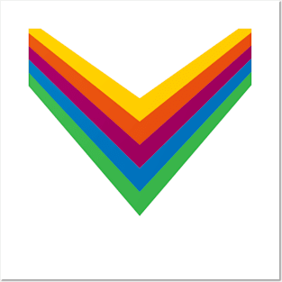 Retro rainbow pointy v Posters and Art